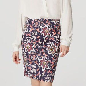 LOFT Tall Floral Print Doubleweave Pencil Skirt size 6 6T NWT